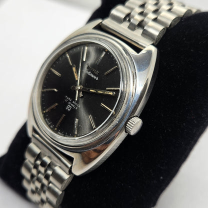 Vintage Original HMT Kohinoor Hand Winding 17 Jewels Black Face Jubilee Bracelet Men's Wrist Watch OG237
