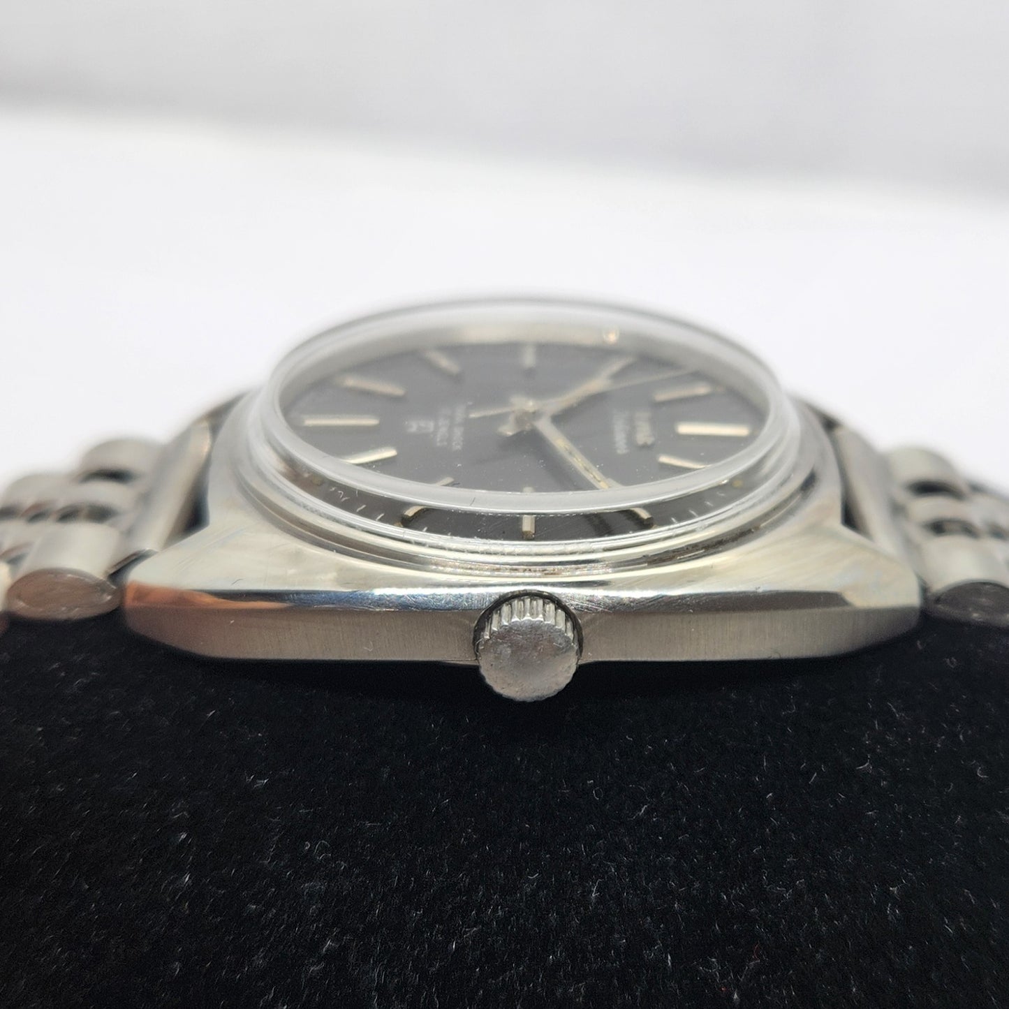 Vintage Original HMT Kohinoor Hand Winding 17 Jewels Black Face Jubilee Bracelet Men's Wrist Watch OG237