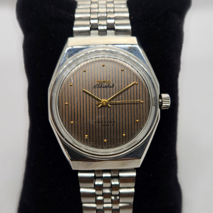 Vintage Original HMT Abhishek Hand Winding 17 Jewels Brown Face Jubilee Bracelet Men's Wrist Watch OG238