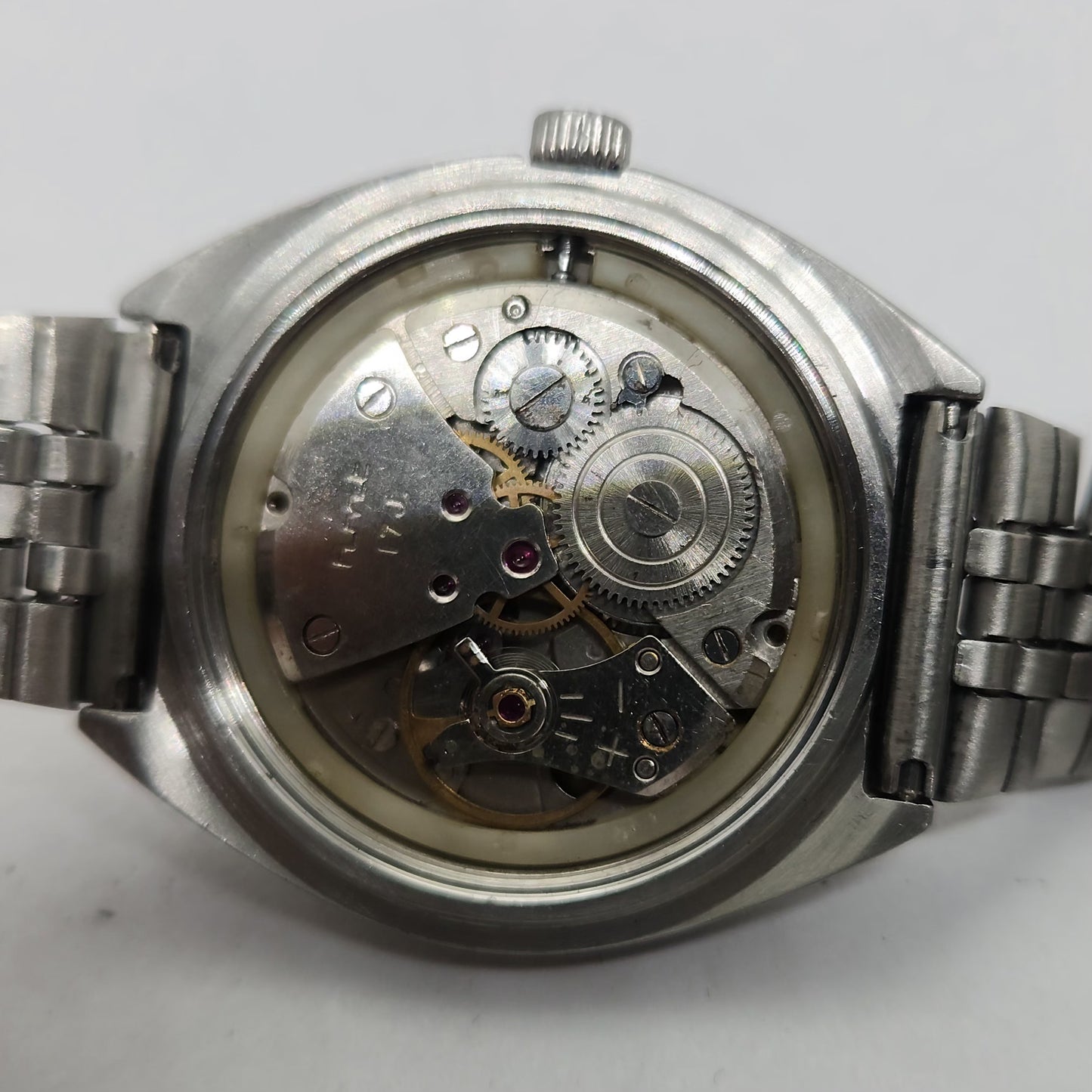 Vintage Original HMT Maurya Hand Winding 17 Jewels Gold Face Jubilee Bracelet Men's Wrist Watch OG239