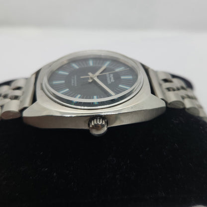 Vintage Original HMT Avinash Hand Winding 17 Jewels Black Face Jubilee Bracelet Men's Wrist Watch OG240