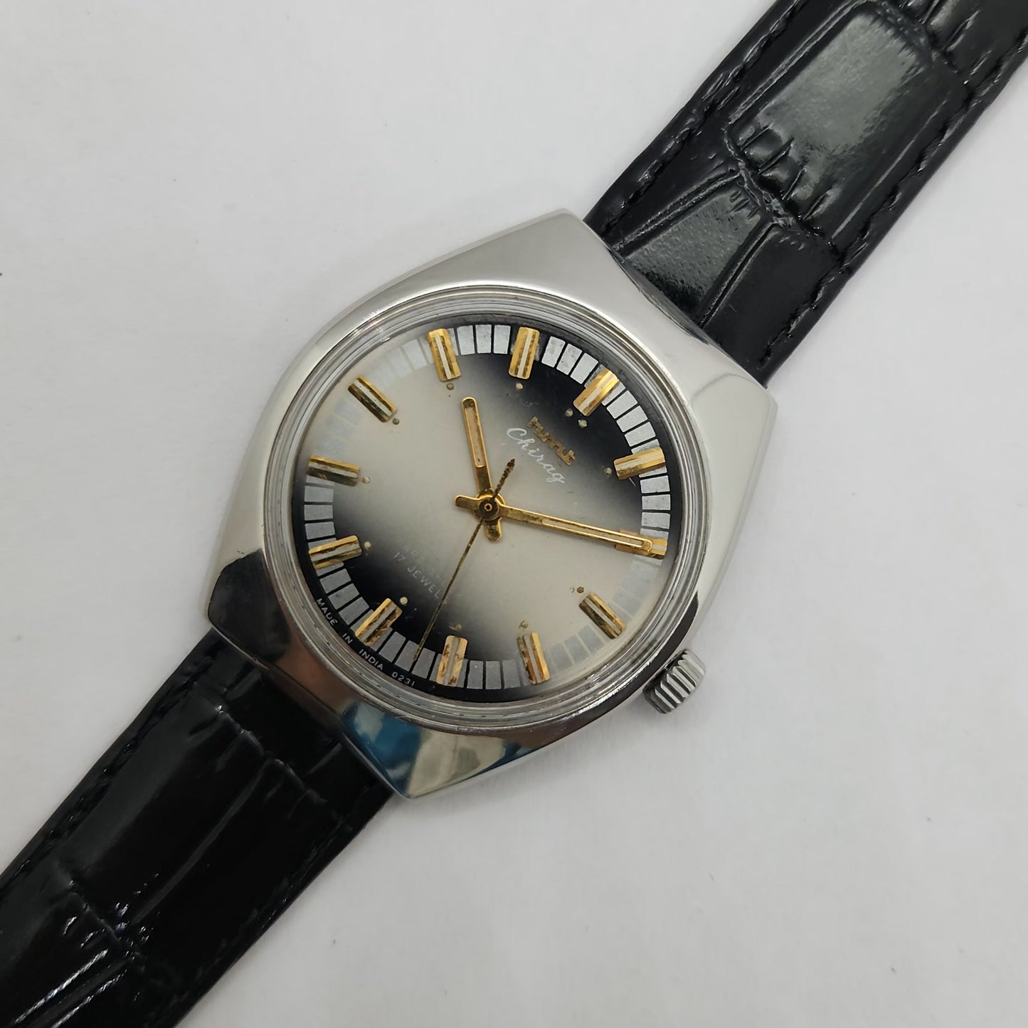 Vintage Original HMT Chirag Hand Winding 17 Jewels Grey Face Men's Wrist Watch OG241