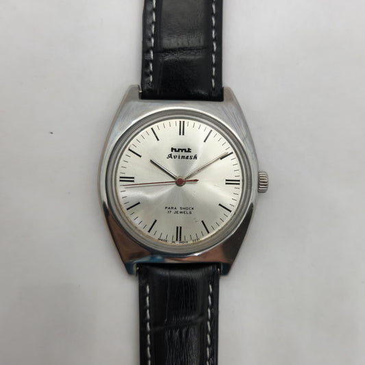 Vintage Original HMT Avinash Hand Winding 17 Jewels Silver Face Men's Wrist Watch OG242