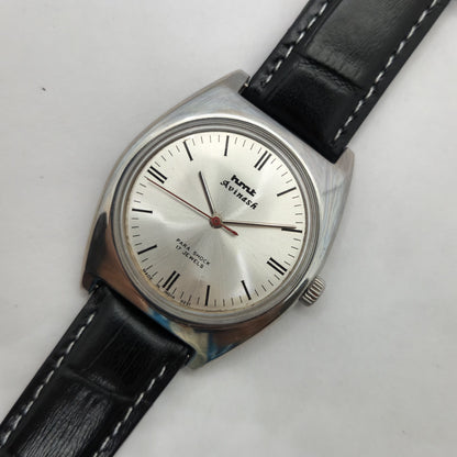 Vintage Original HMT Avinash Hand Winding 17 Jewels Silver Face Men's Wrist Watch OG242