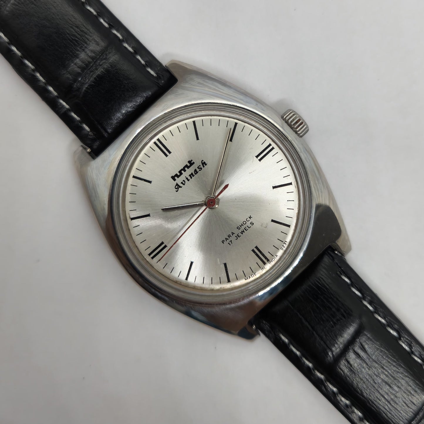 Vintage Original HMT Avinash Hand Winding 17 Jewels Silver Face Men's Wrist Watch OG242
