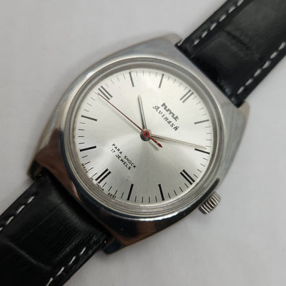 Vintage Original HMT Avinash Hand Winding 17 Jewels Silver Face Men's Wrist Watch OG242