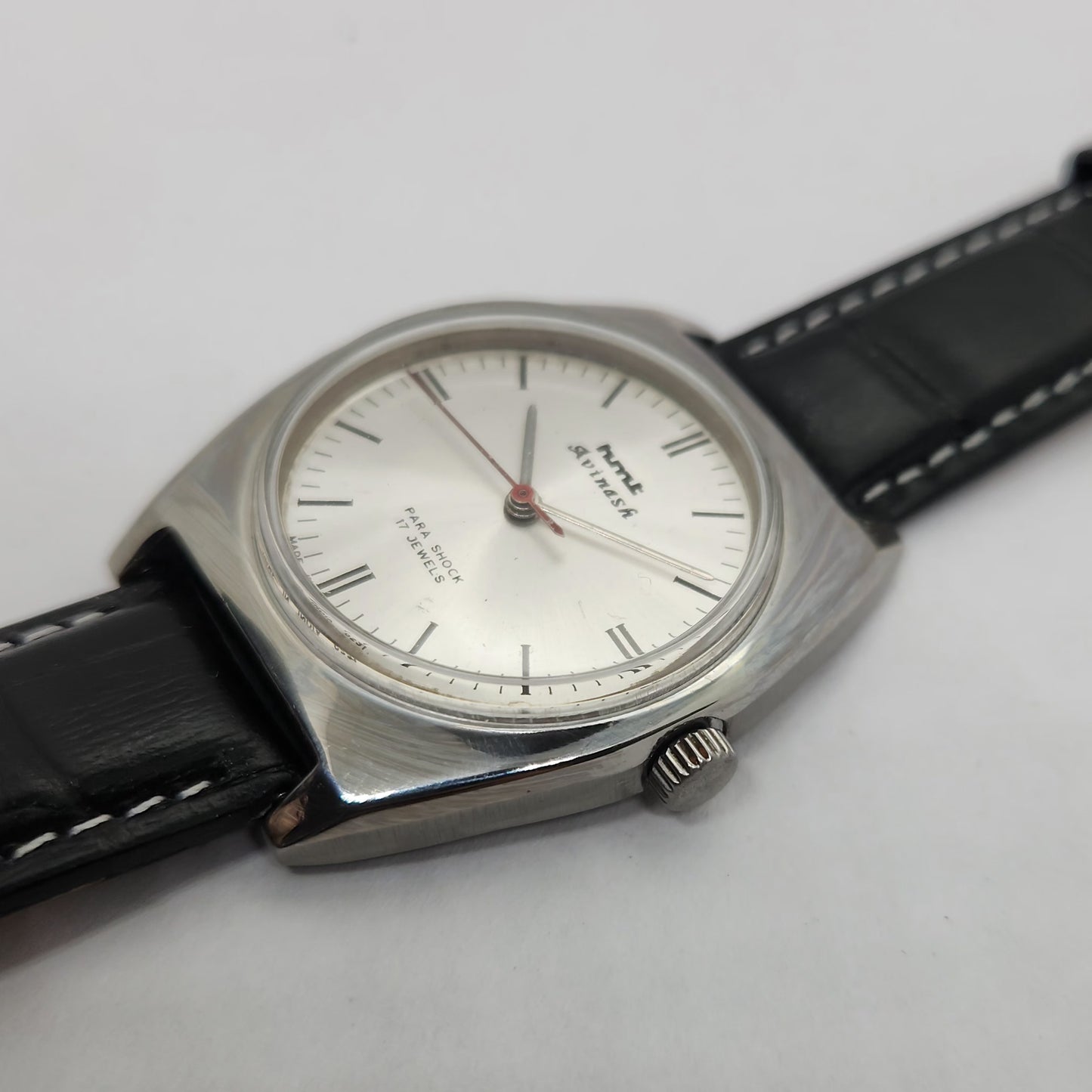 Vintage Original HMT Avinash Hand Winding 17 Jewels Silver Face Men's Wrist Watch OG242