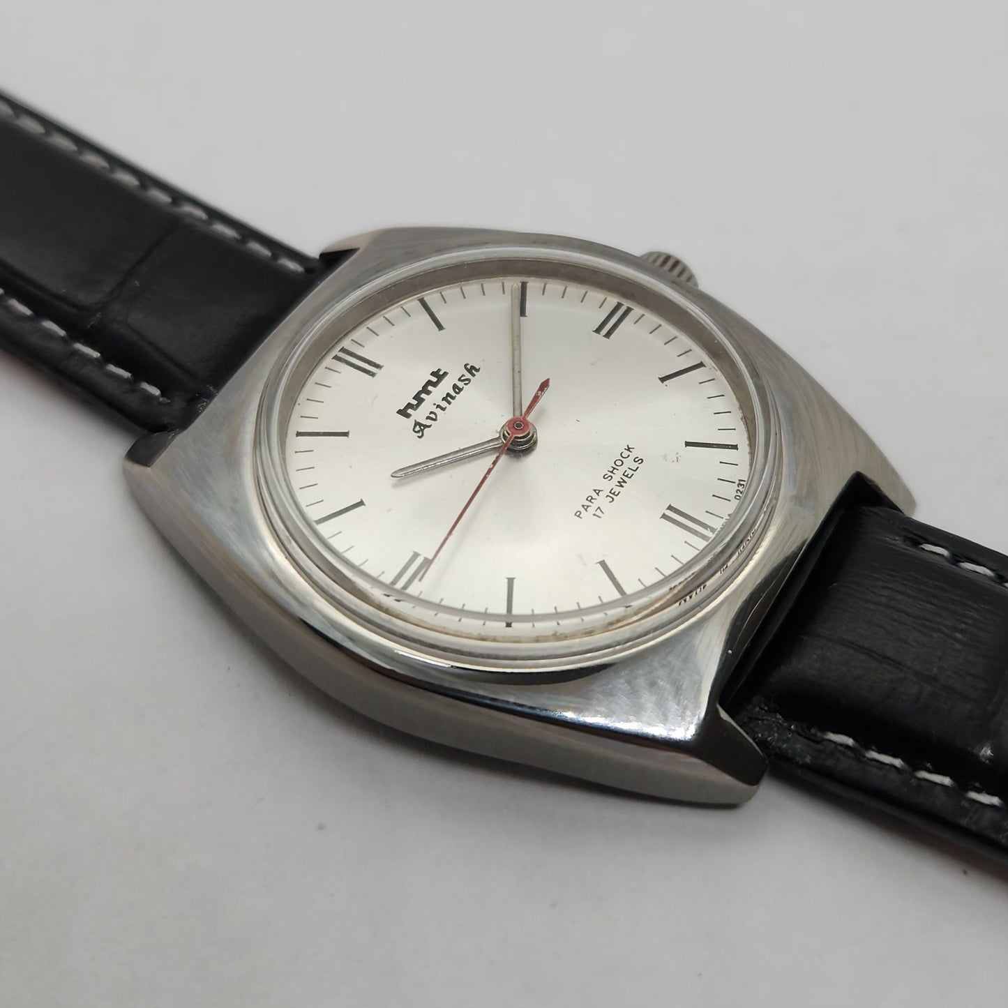 Vintage Original HMT Avinash Hand Winding 17 Jewels Silver Face Men's Wrist Watch OG242
