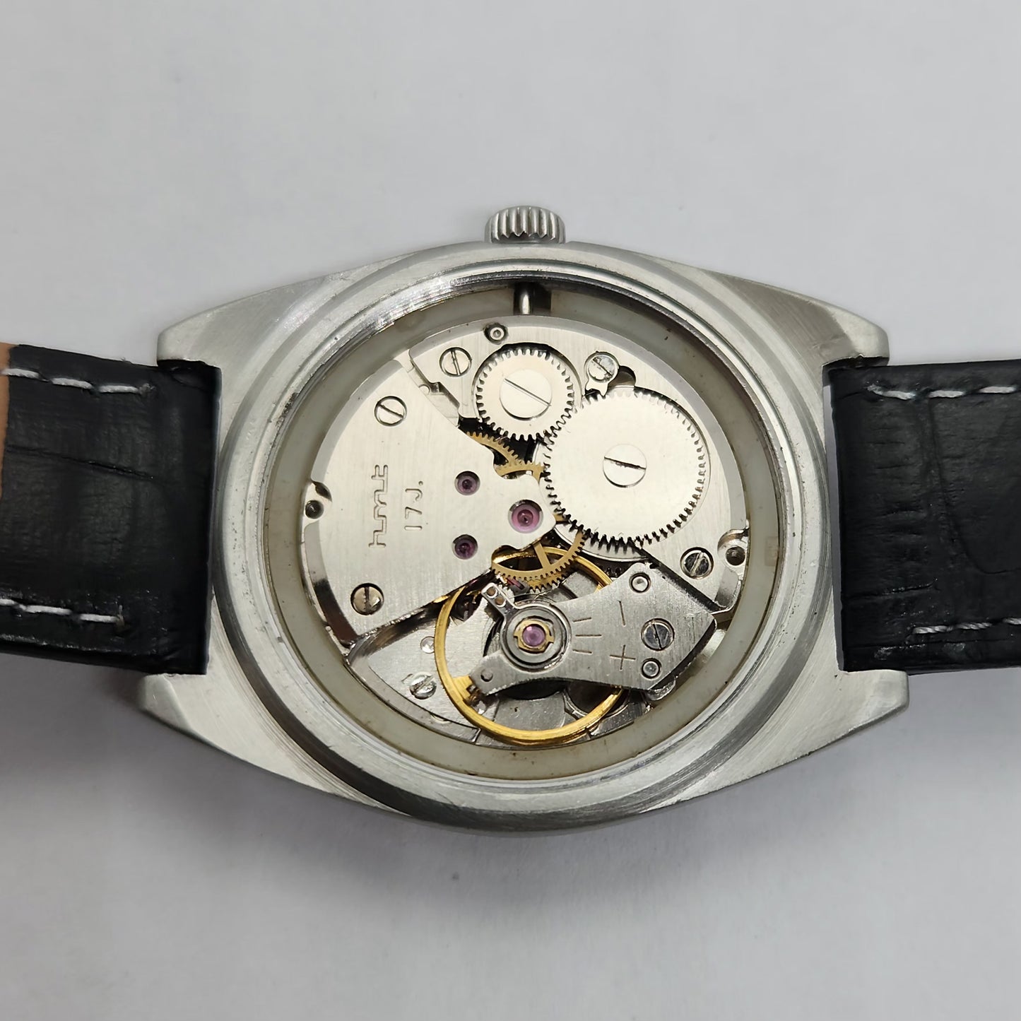 Vintage Original HMT Avinash Hand Winding 17 Jewels Silver Face Men's Wrist Watch OG242
