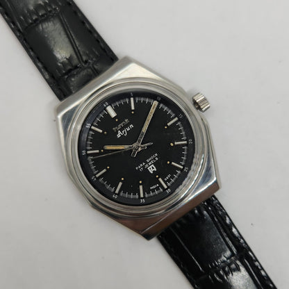 Vintage Original HMT Arjun Hand Winding 17 Jewels Black Face Men's Wrist Watch OG243