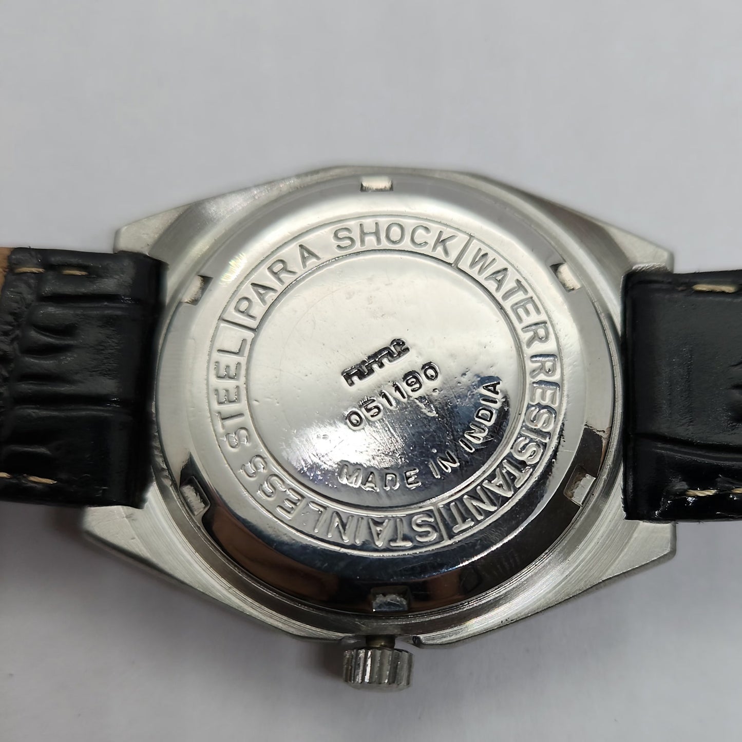 Vintage Original HMT Arjun Hand Winding 17 Jewels Black Face Men's Wrist Watch OG243