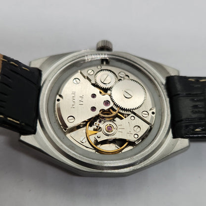 Vintage Original HMT Arjun Hand Winding 17 Jewels Black Face Men's Wrist Watch OG243