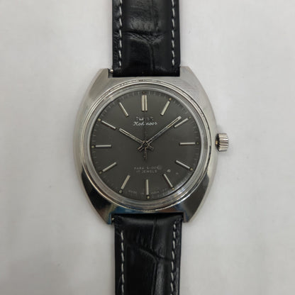 Vintage Original HMT Kohinoor Hand Winding 17 Jewels Black Face Men's Wrist Watch OG245