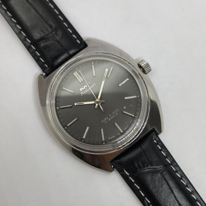 Vintage Original HMT Kohinoor Hand Winding 17 Jewels Black Face Men's Wrist Watch OG245