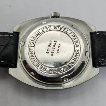Vintage Original HMT Kohinoor Hand Winding 17 Jewels Black Face Men's Wrist Watch OG245