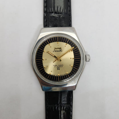 Vintage Original HMT Sarathi Hand Winding 17 Jewels Gold Face Men's Wrist Watch OG246