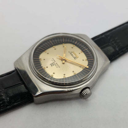 Vintage Original HMT Sarathi Hand Winding 17 Jewels Gold Face Men's Wrist Watch OG246
