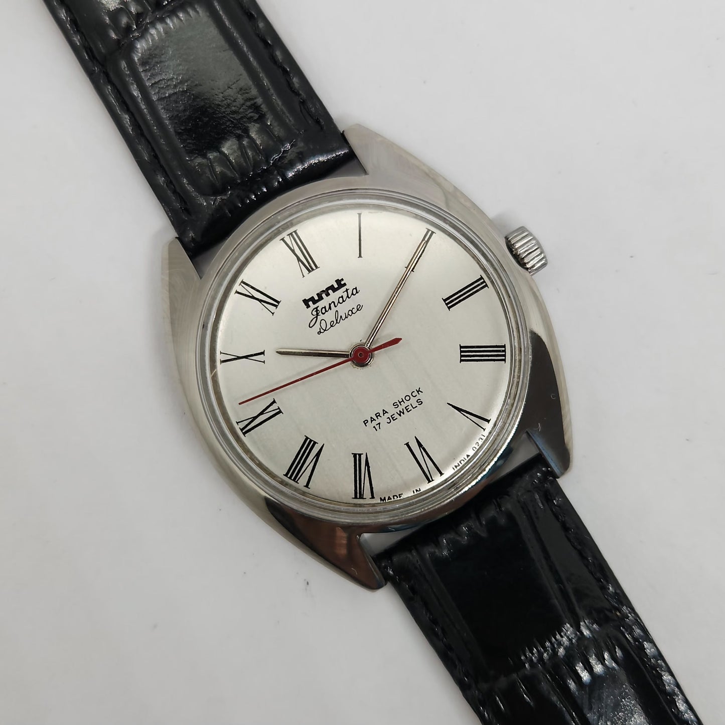 Vintage Original HMT Janata Hand Winding 17 Jewels Silver Face Men's Wrist Watch OG247