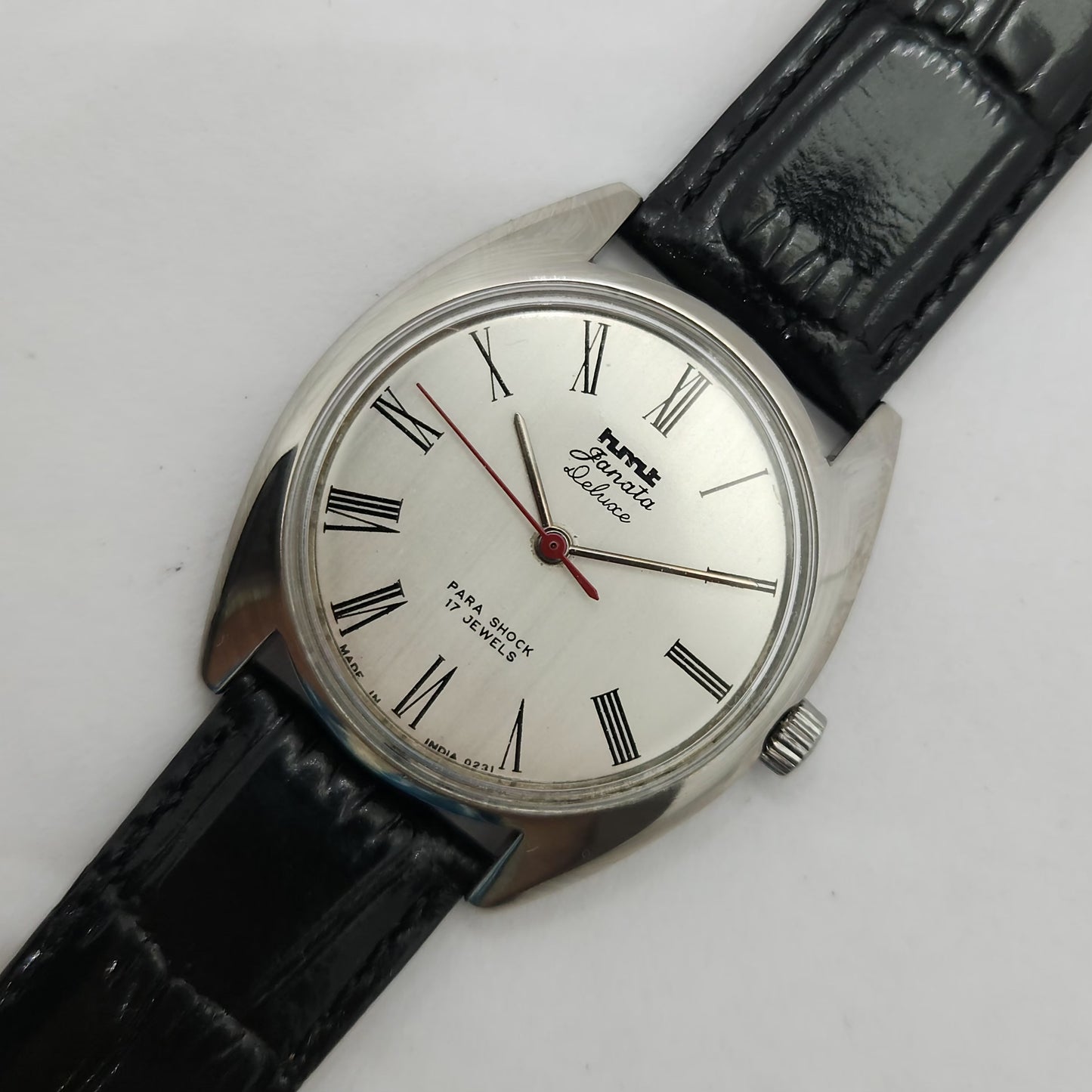 Vintage Original HMT Janata Hand Winding 17 Jewels Silver Face Men's Wrist Watch OG247