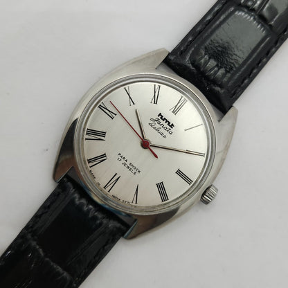 Vintage Original HMT Janata Hand Winding 17 Jewels Silver Face Men's Wrist Watch OG247
