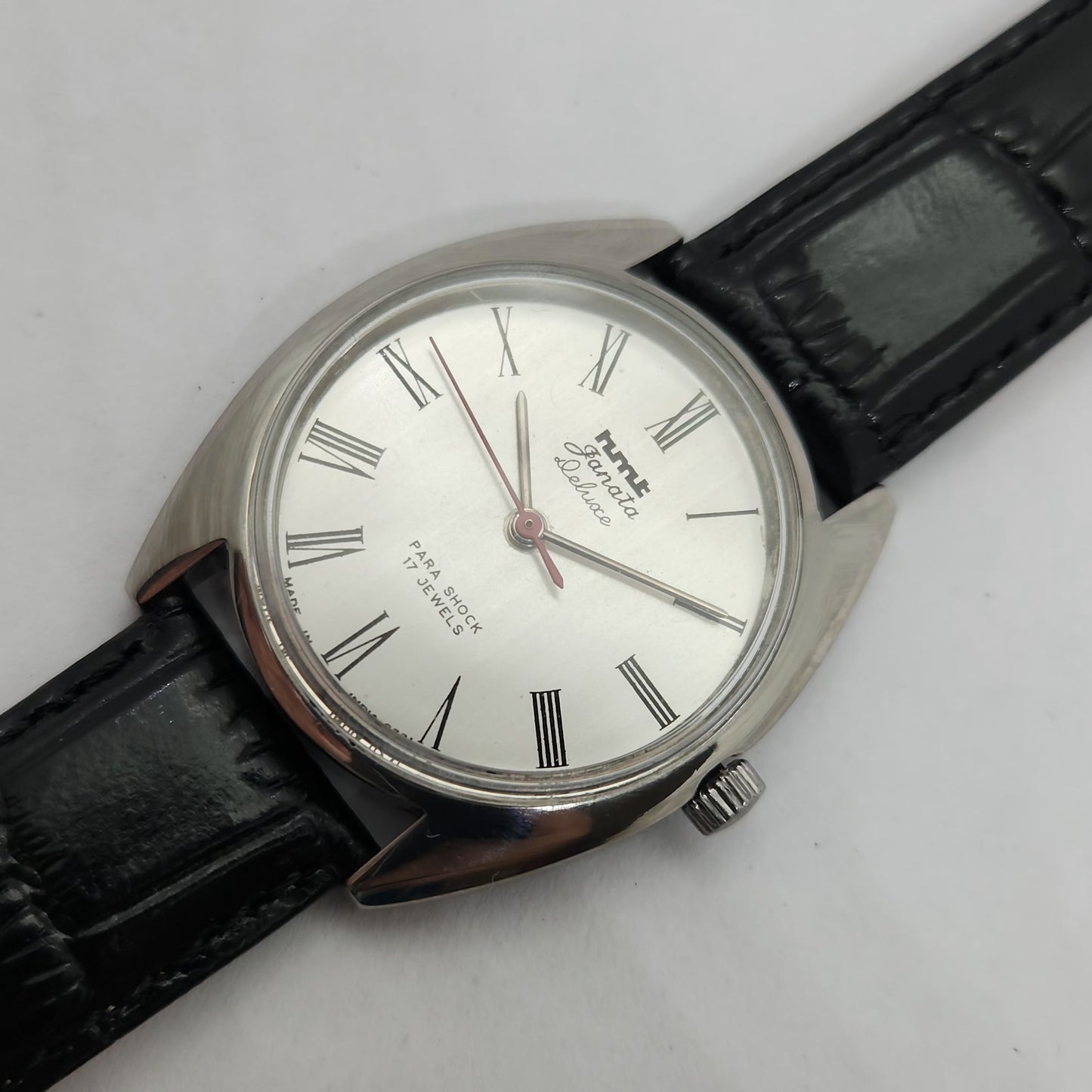Vintage Original HMT Janata Hand Winding 17 Jewels Silver Face Men's Wrist Watch OG247