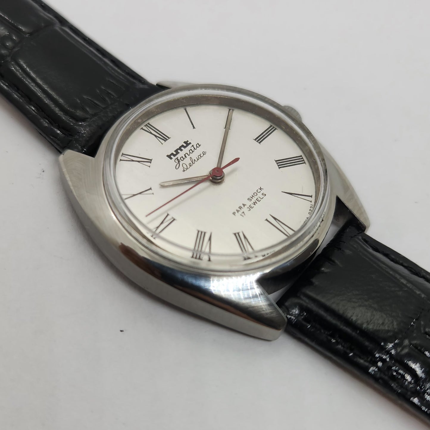 Vintage Original HMT Janata Hand Winding 17 Jewels Silver Face Men's Wrist Watch OG247
