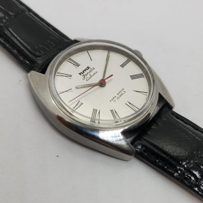 Vintage Original HMT Janata Hand Winding 17 Jewels Silver Face Men's Wrist Watch OG247