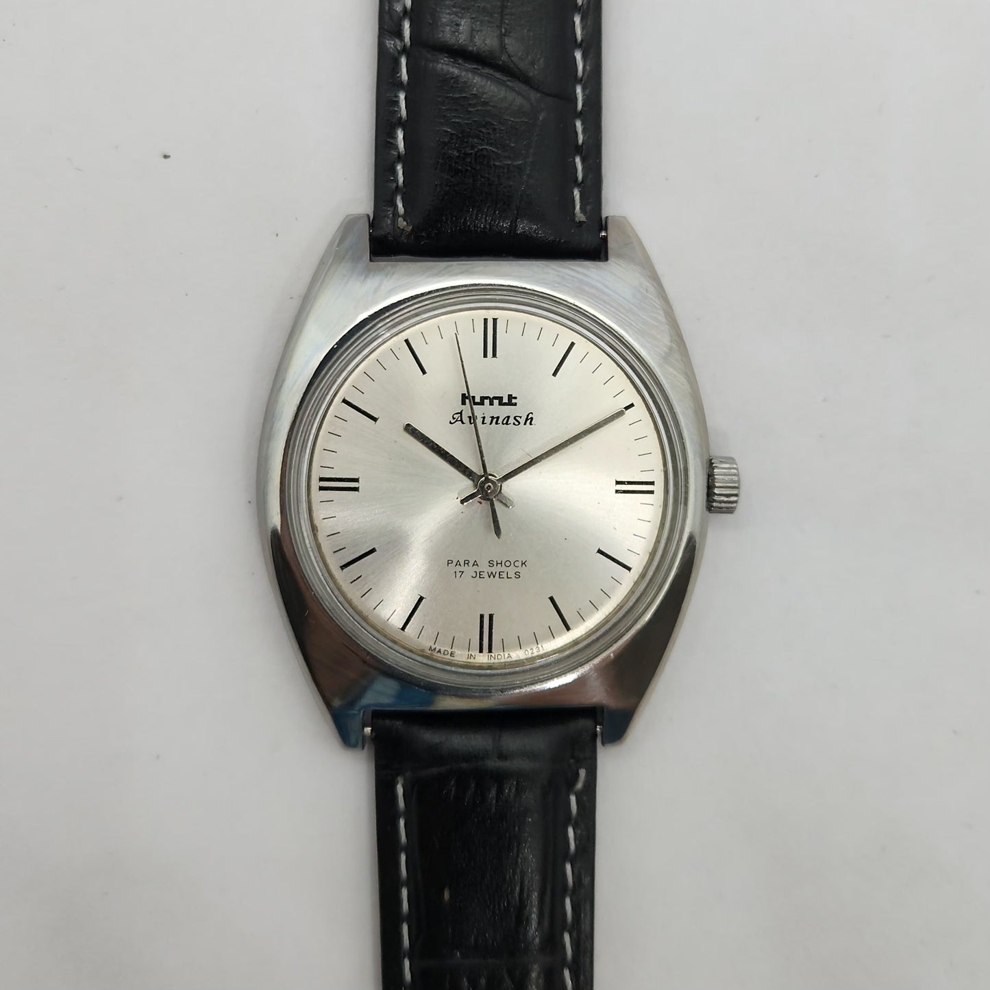 Vintage Original HMT Avinash Hand Winding 17 Jewels Silver Face Men's Wrist Watch OG248