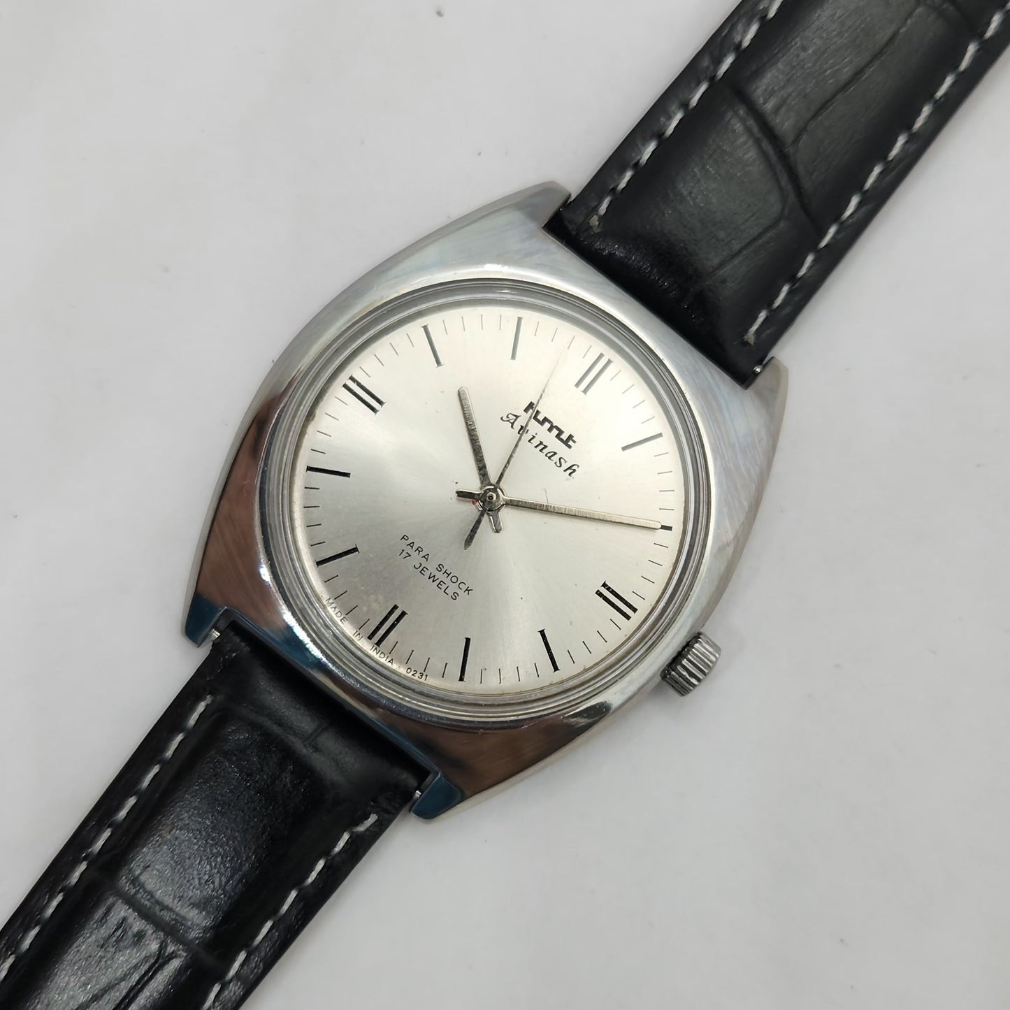 Vintage Original HMT Avinash Hand Winding 17 Jewels Silver Face Men's Wrist Watch OG248