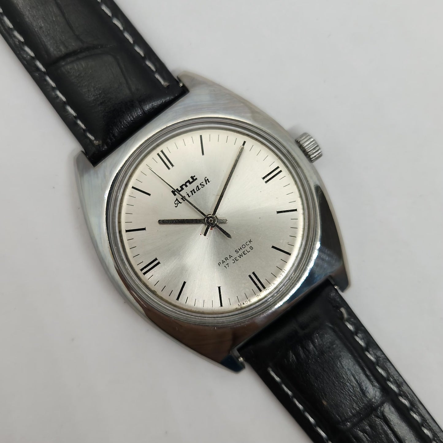 Vintage Original HMT Avinash Hand Winding 17 Jewels Silver Face Men's Wrist Watch OG248