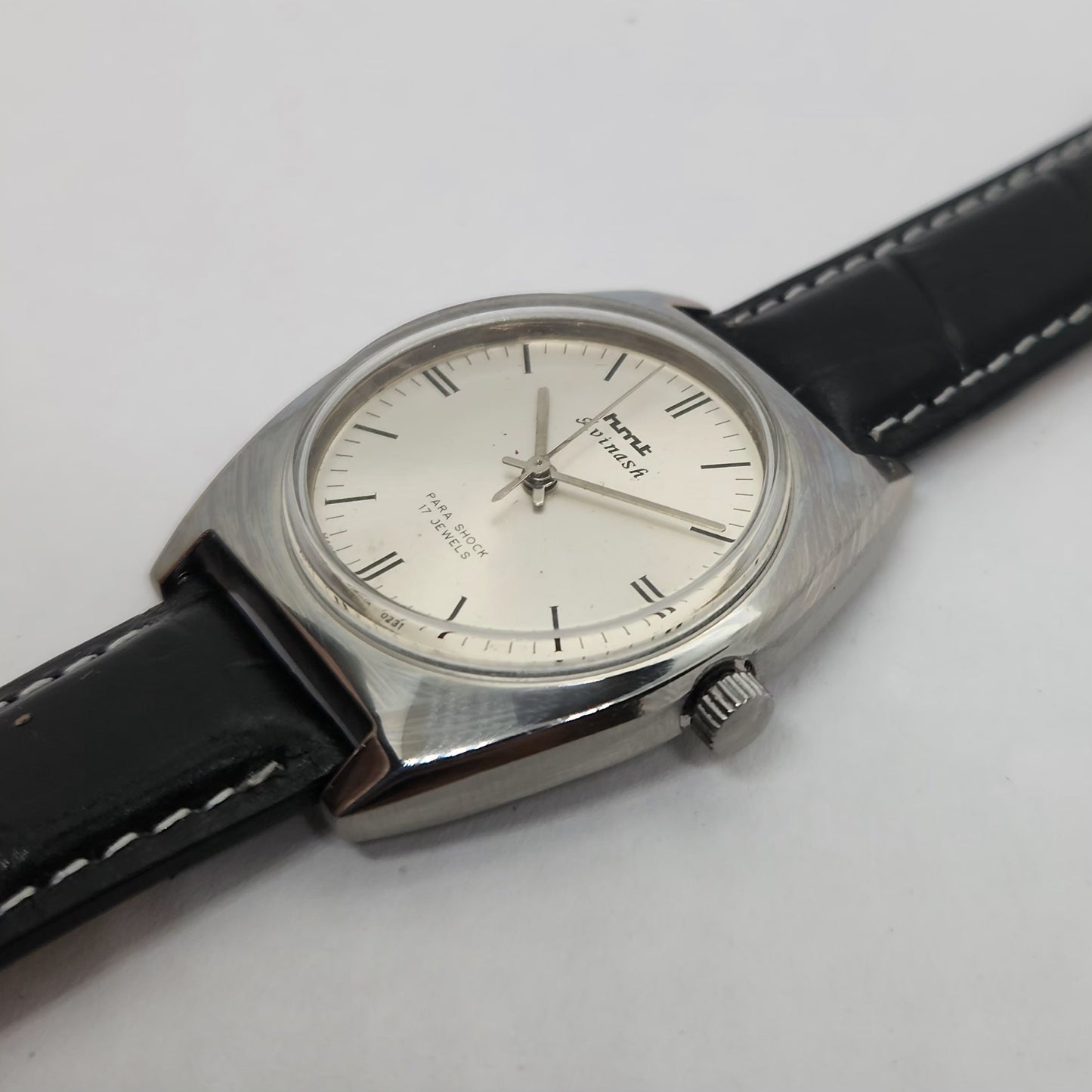 Vintage Original HMT Avinash Hand Winding 17 Jewels Silver Face Men's Wrist Watch OG248