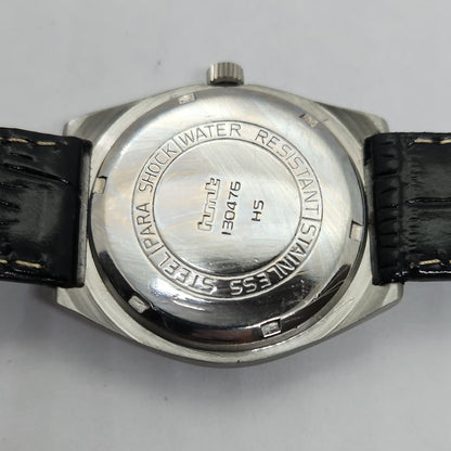 Vintage Original HMT Manas Hand Winding 17 Jewels Black Face Men's Wrist Watch OG249