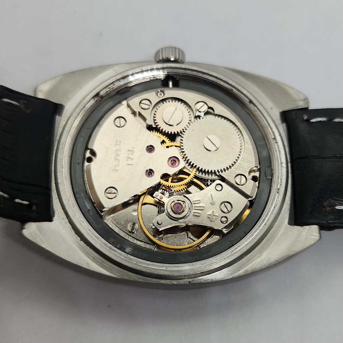 Vintage Original HMT Vijay Hand Winding 17 Jewels Gold Face Men's Wrist Watch OG250