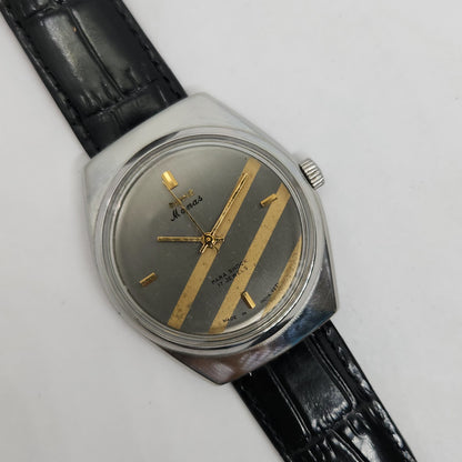 Vintage Original HMT Manas Hand Winding 17 Jewels Grey Face Men's Wrist Watch OG251