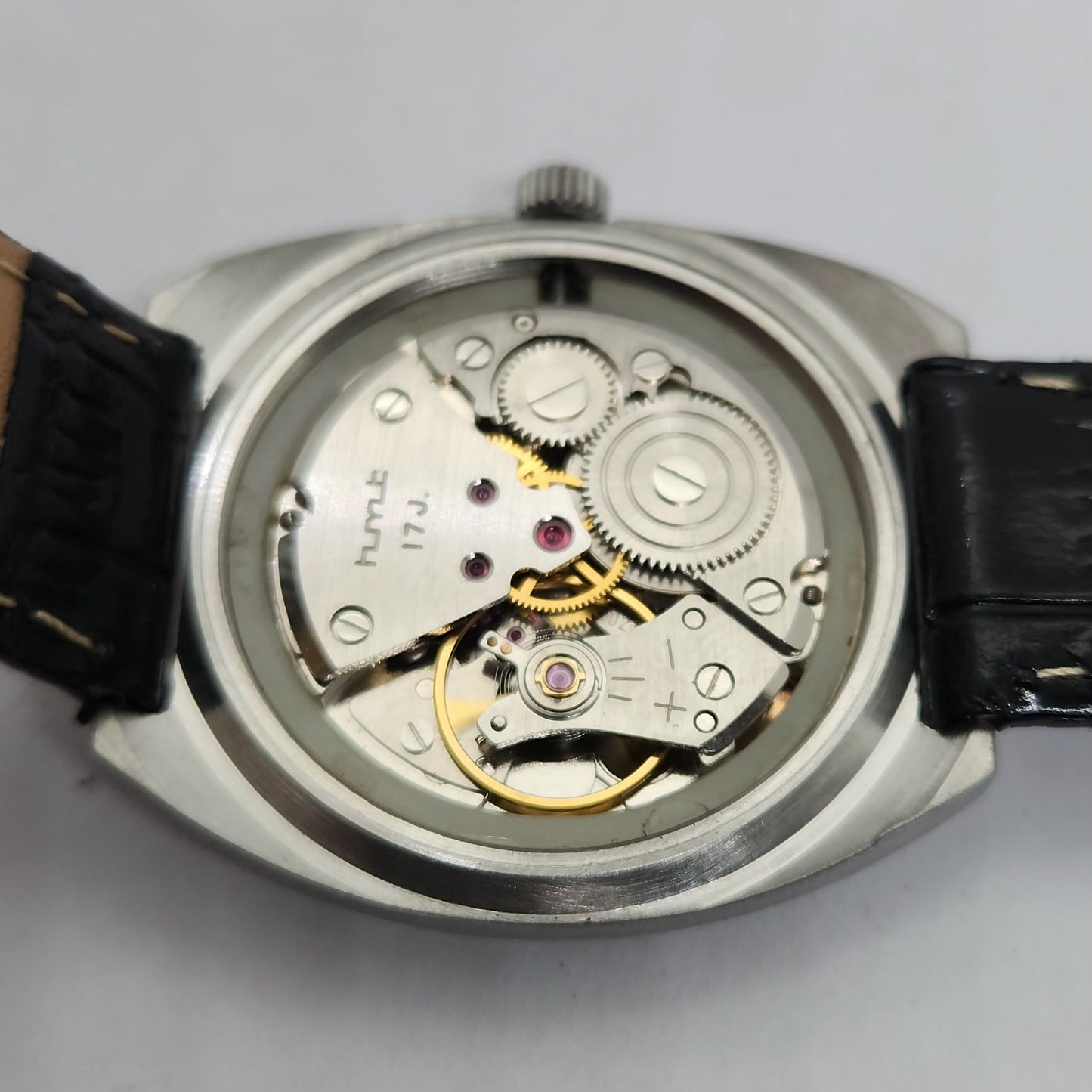 Vintage Original HMT Chethan Hand Winding 17 Jewels Gold Face Men's Wrist Watch OG252