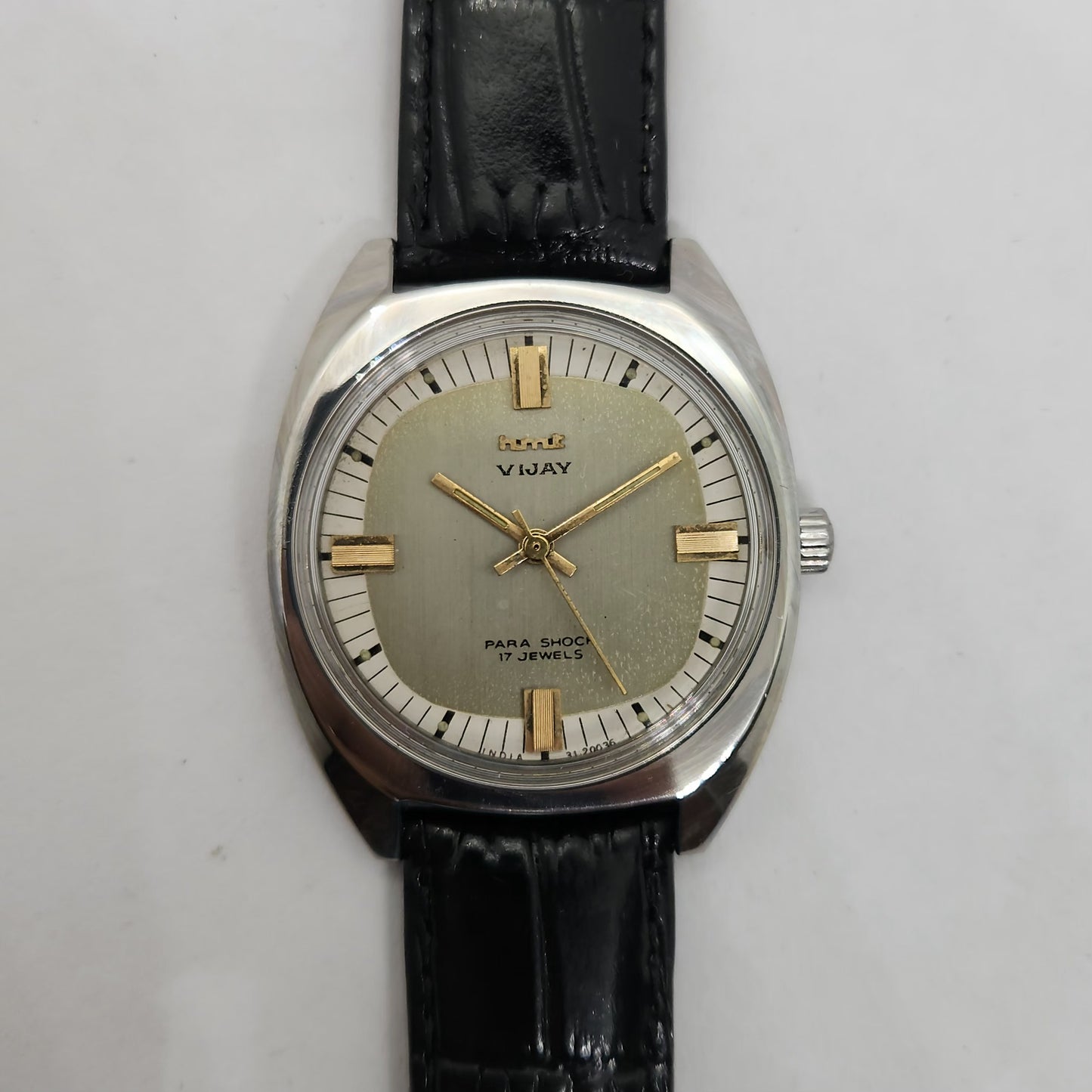 Vintage Original HMT Vijay Hand Winding 17 Jewels Grey Face Men's Wrist Watch OG253