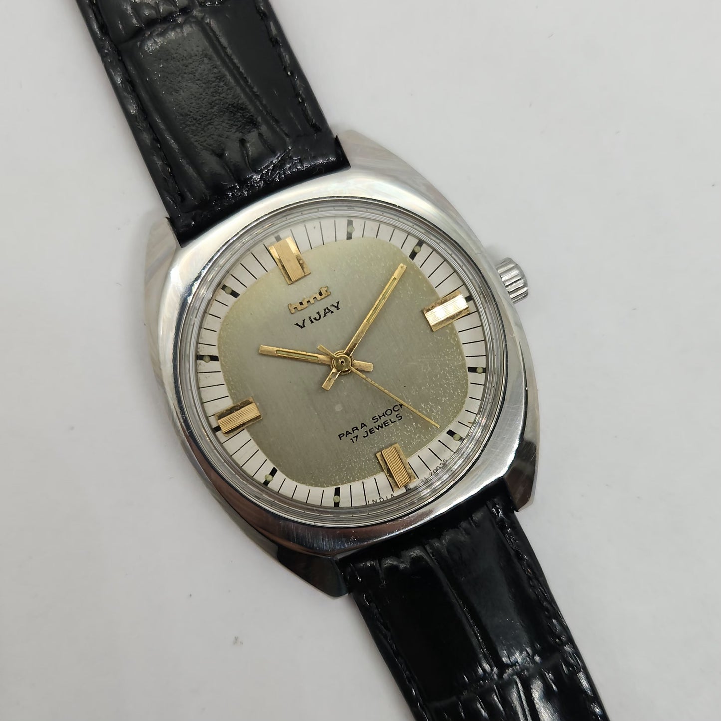 Vintage Original HMT Vijay Hand Winding 17 Jewels Grey Face Men's Wrist Watch OG253
