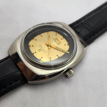 Vintage Original HMT Sarathi Hand Winding 17 Jewels Gold Face Men's Wrist Watch OG255