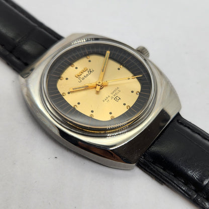 Vintage Original HMT Sarathi Hand Winding 17 Jewels Gold Face Men's Wrist Watch OG255