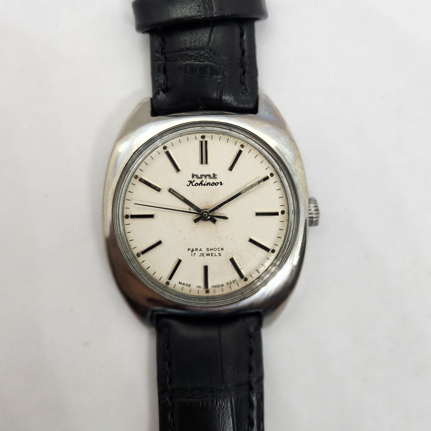 Vintage Original HMT Kohinoor Hand Winding 17 Jewels White Face Men's Wrist Watch OG256