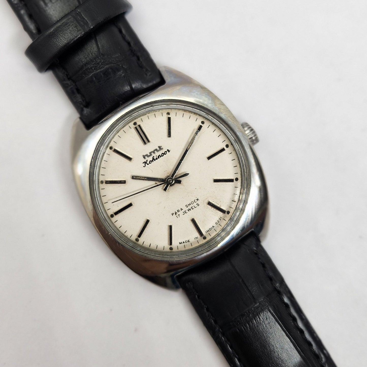 Vintage Original HMT Kohinoor Hand Winding 17 Jewels White Face Men's Wrist Watch OG256