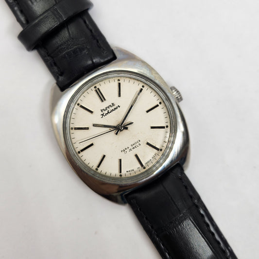 Vintage Original HMT Kohinoor Hand Winding 17 Jewels White Face Men's Wrist Watch OG256