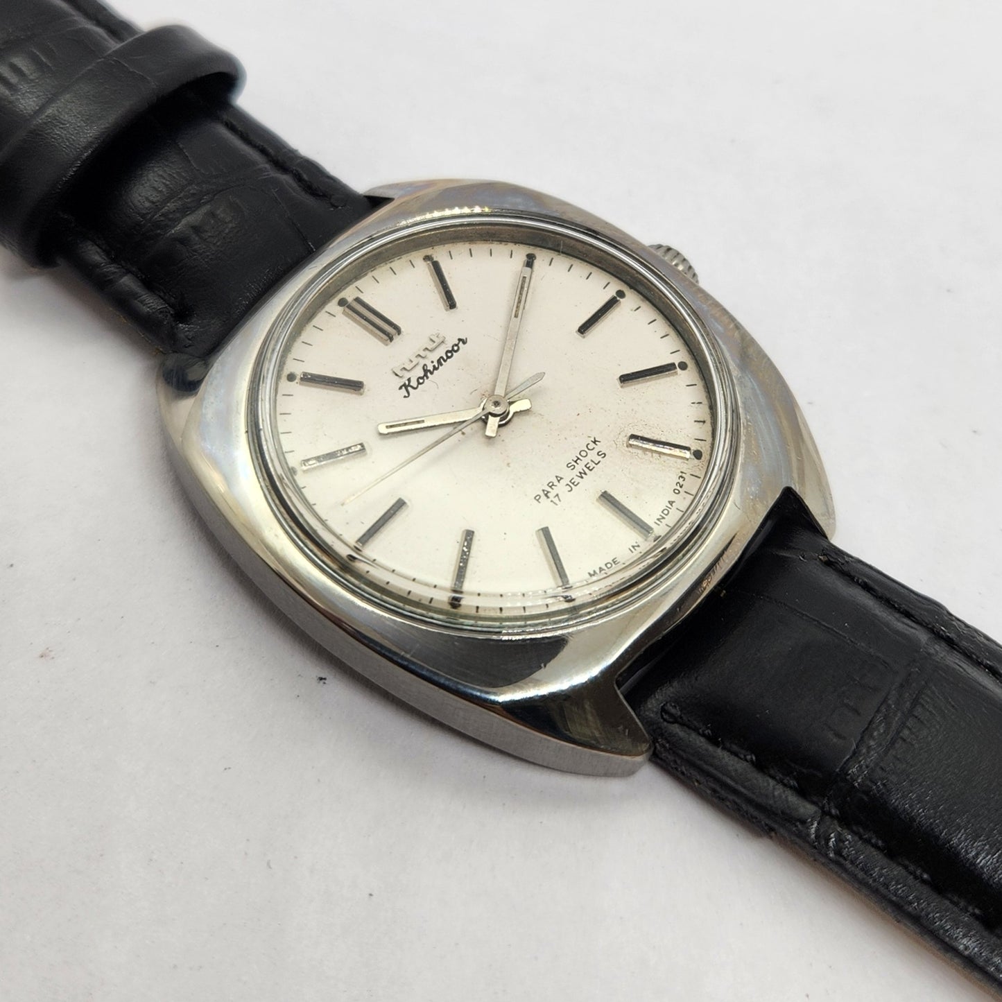 Vintage Original HMT Kohinoor Hand Winding 17 Jewels White Face Men's Wrist Watch OG256