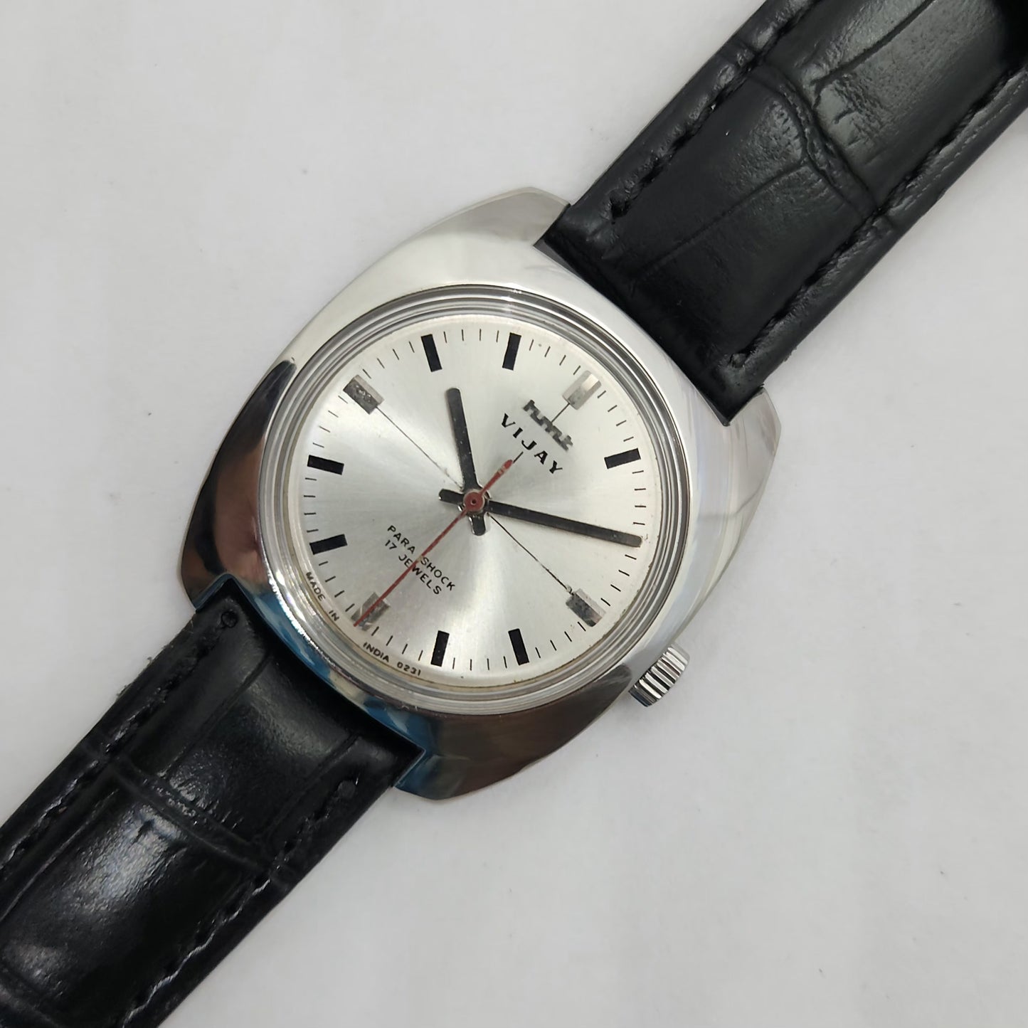 Vintage Original HMT Vijay Hand Winding 17 Jewels Silver Face Men's Wrist Watch OG257