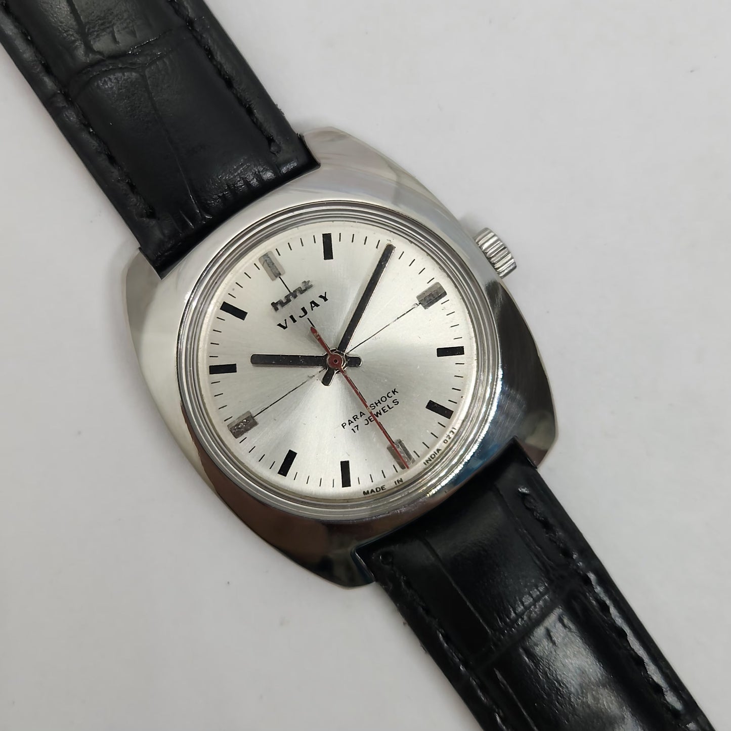 Vintage Original HMT Vijay Hand Winding 17 Jewels Silver Face Men's Wrist Watch OG257