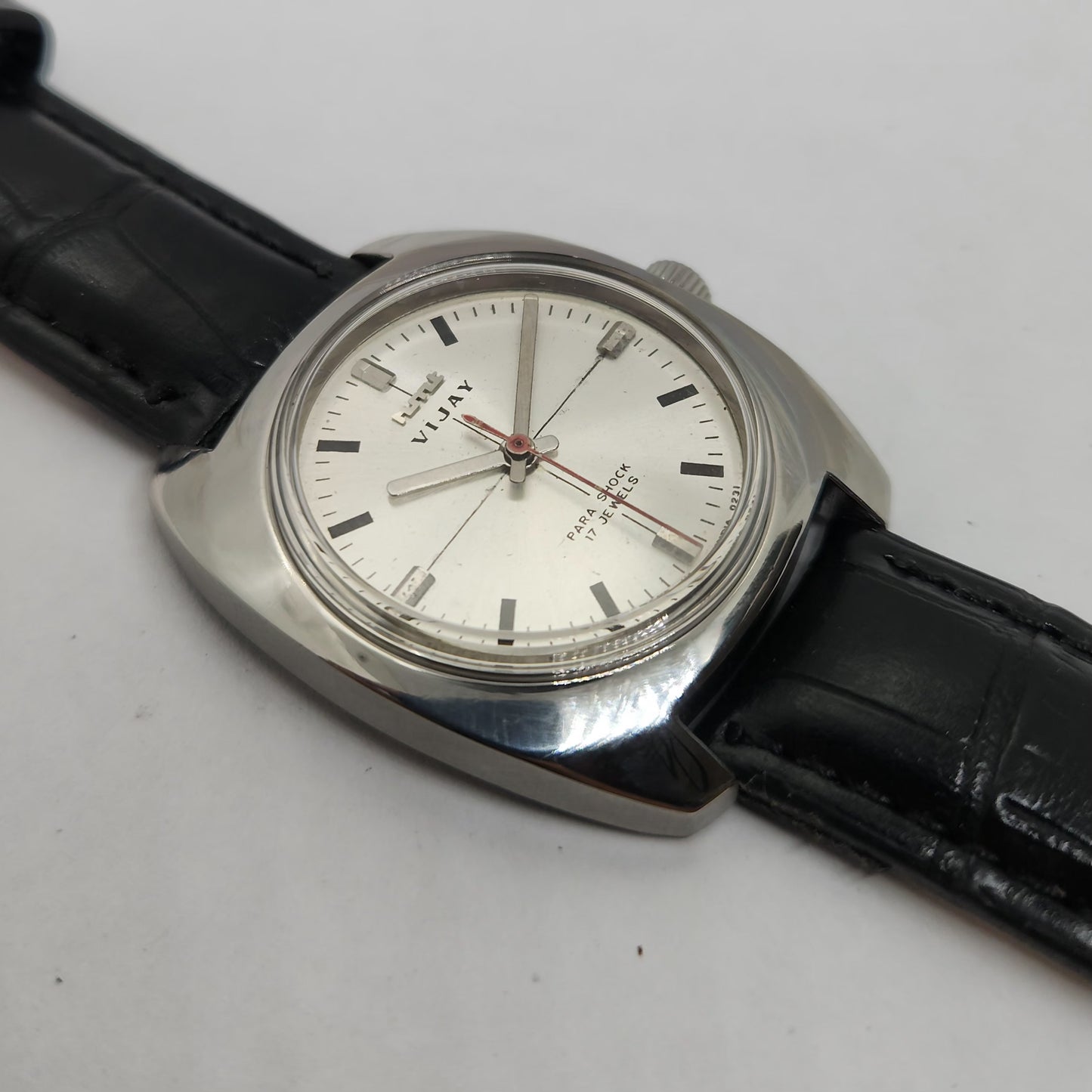 Vintage Original HMT Vijay Hand Winding 17 Jewels Silver Face Men's Wrist Watch OG257
