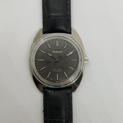 Vintage Original HMT Kohinoor Hand Winding 17 Jewels Black Face Men's Wrist Watch OG258
