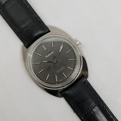 Vintage Original HMT Kohinoor Hand Winding 17 Jewels Black Face Men's Wrist Watch OG258