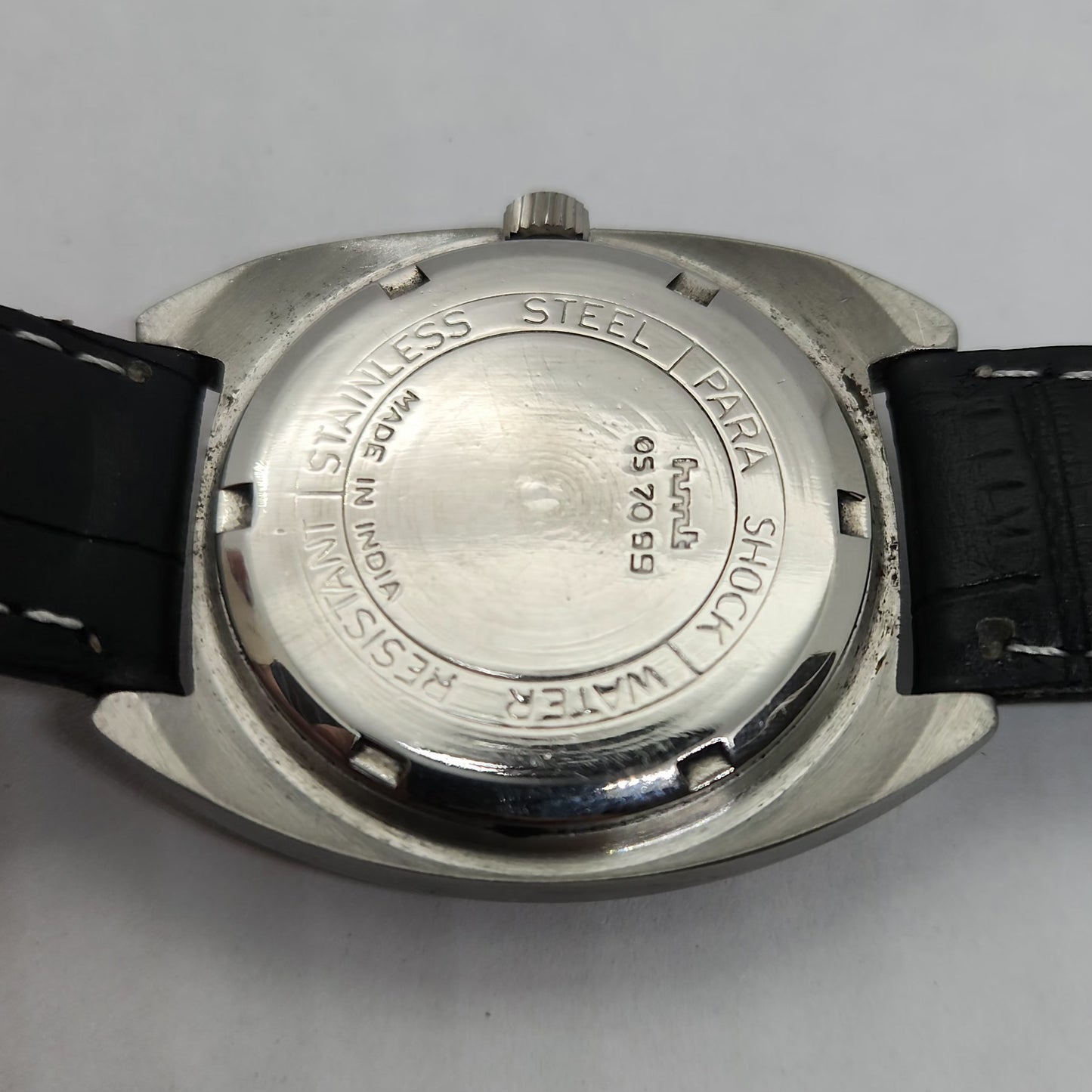 Vintage Original HMT Kohinoor Hand Winding 17 Jewels Black Face Men's Wrist Watch OG258