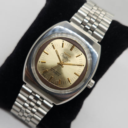 Vintage Original HMT Chethan Hand Winding 17 Jewels Gold  Face Men's Wrist Watch OG260